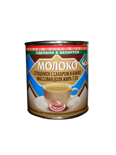 конс. Молоко сгущ. с какао 7,5% 360г ж/б Глубокский конс. Молоко сгущ. с какао 7,5% 360г ж/б Глубокский